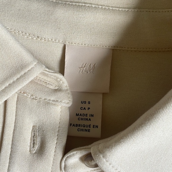 H&M Cream Lightweight Oversized Shirt Jacket Casual Fit - Picture 12 of 13